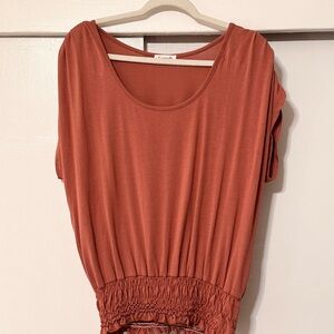 Loveappella Relaxed Orange Dolman Sleeve Blouse